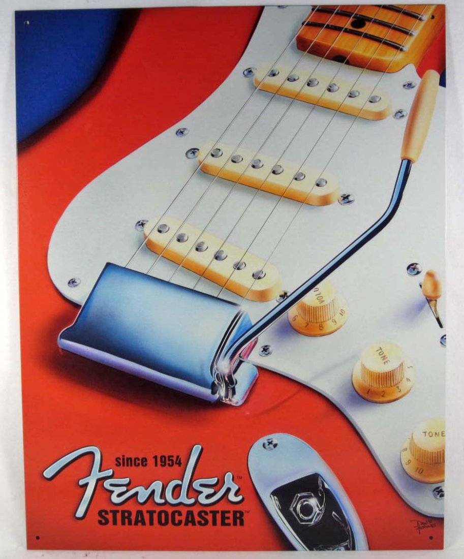 781 - FENDER GUITARS METAL SIGN - 12.5" X 16"