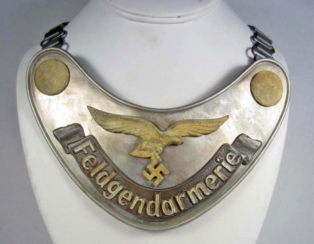 GERMAN NAZI FELDGENDARMERIE GORGET W/ CHAIN