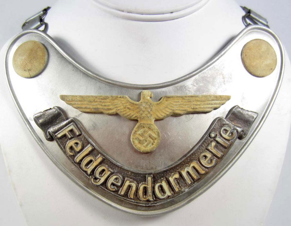 GERMAN NAZI FELDGENDARMERIE GORGET W/ CHAIN