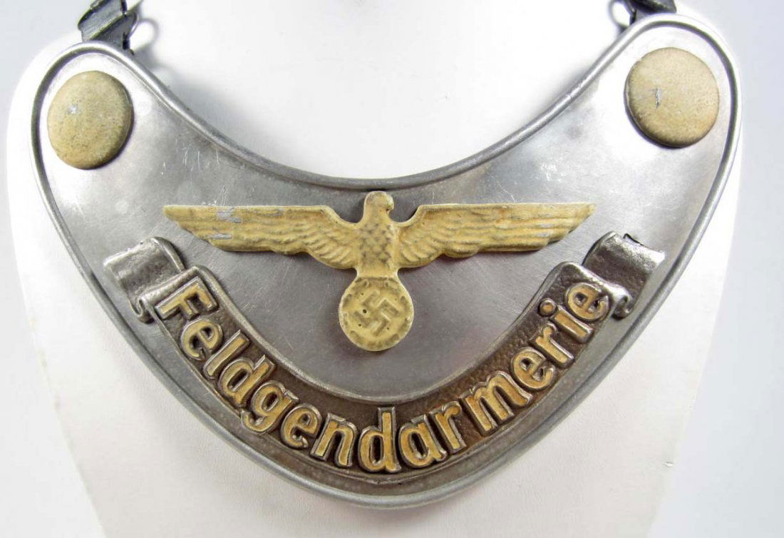 GERMAN NAZI FELDGENDARMERIE GORGET W/ CHAIN