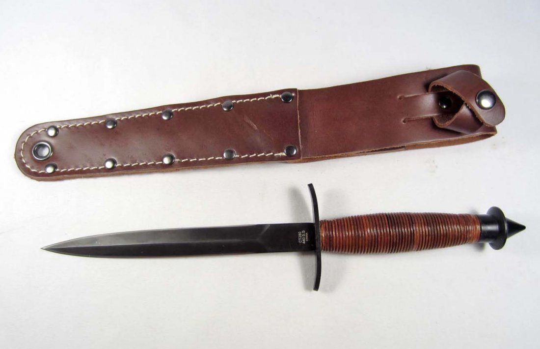 COLT DEVIL'S BRIGADE REPLICA DAGGER W/ SHEATH: Approx. 19.15" long overall.
