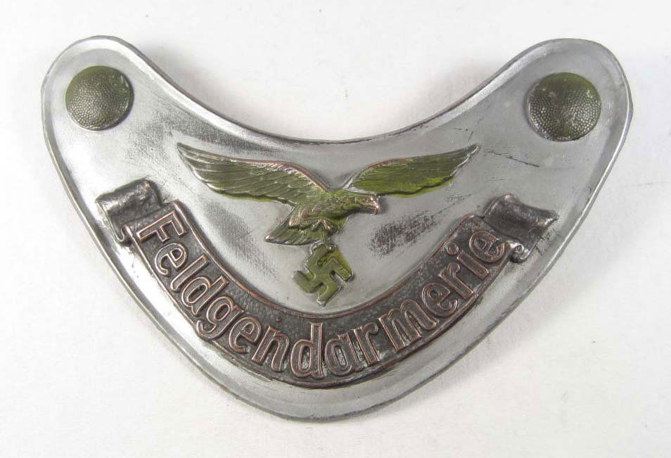 GERMAN NAZI LUFTWAFFE FELDGENDARMERIE GORGET