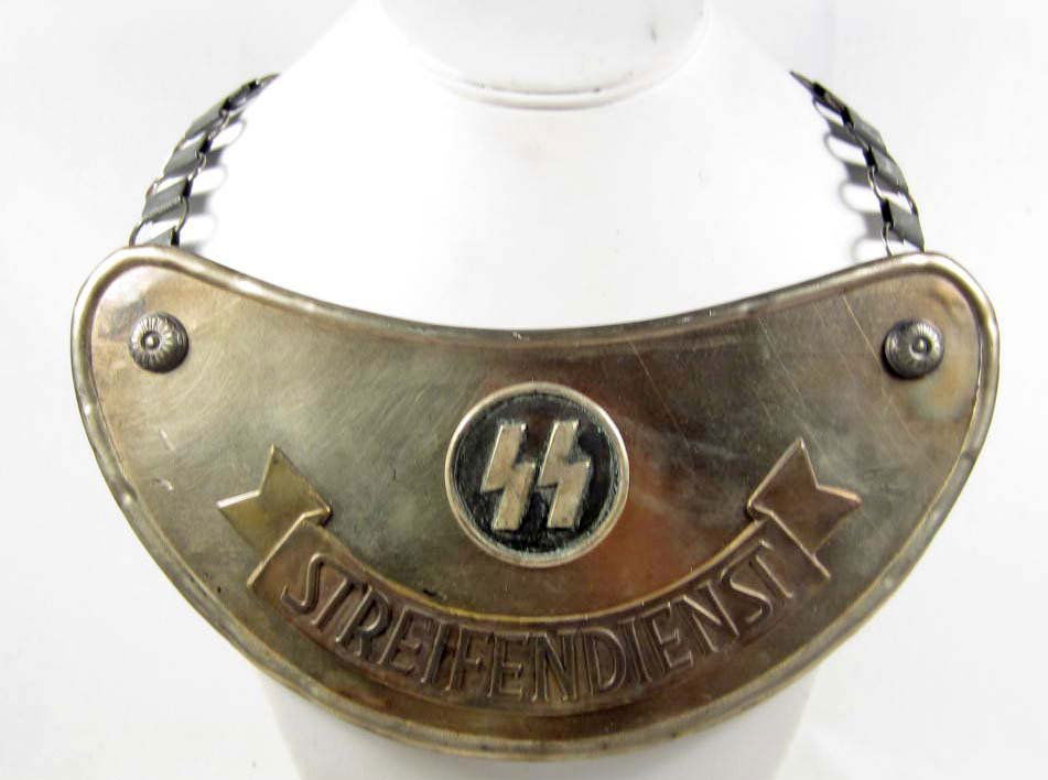 GERMAN NAZI SS GORGET W/ CHAIN