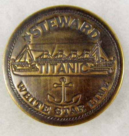 TITANIC WHITE STAR LINE BRASS BADGE