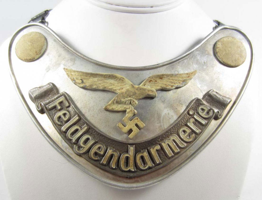 GERMAN NAZI FELDGENDARMERIE GORGET W/ CHAIN