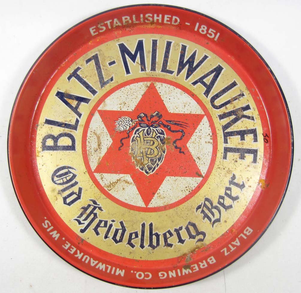 C. 1940'S BLATZ - MILWAUKEE OLD HEIDELBERG BEER ADV: Some condition issues.