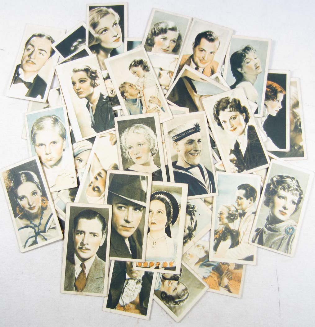 SET OF 50 1934 PHILLIPS MOVIE STARS CIGARETTE CARD: Incl. Greta Garbo, Gary Cooper, Shirley Temple, Ginger Rogers, Marlene Dietrich, Katharine Hepburn, more