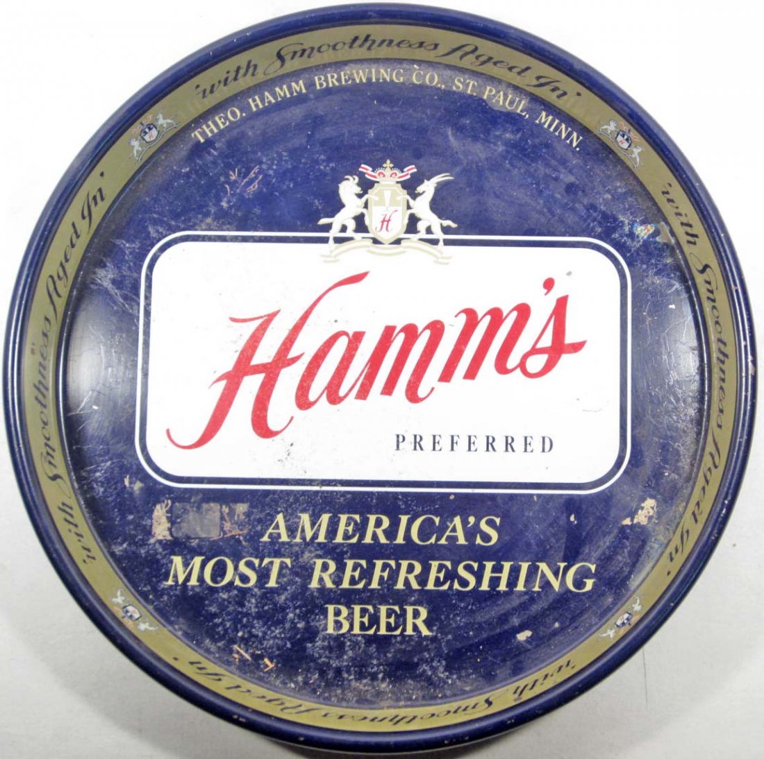 VINTAGE HAMMS BEER ADVERTISING TRAY: Approx. 13" diameter