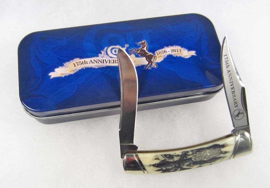 COLT BLACK STAG 175TH ANNIVERSARY MUSKRAT POCKET K: Approx. 3.5" long closed