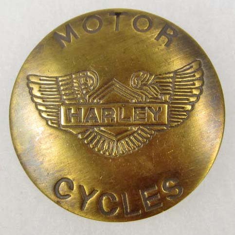 HARLEY DAVIDSON MOTOR CYCLES BRASS BADGE