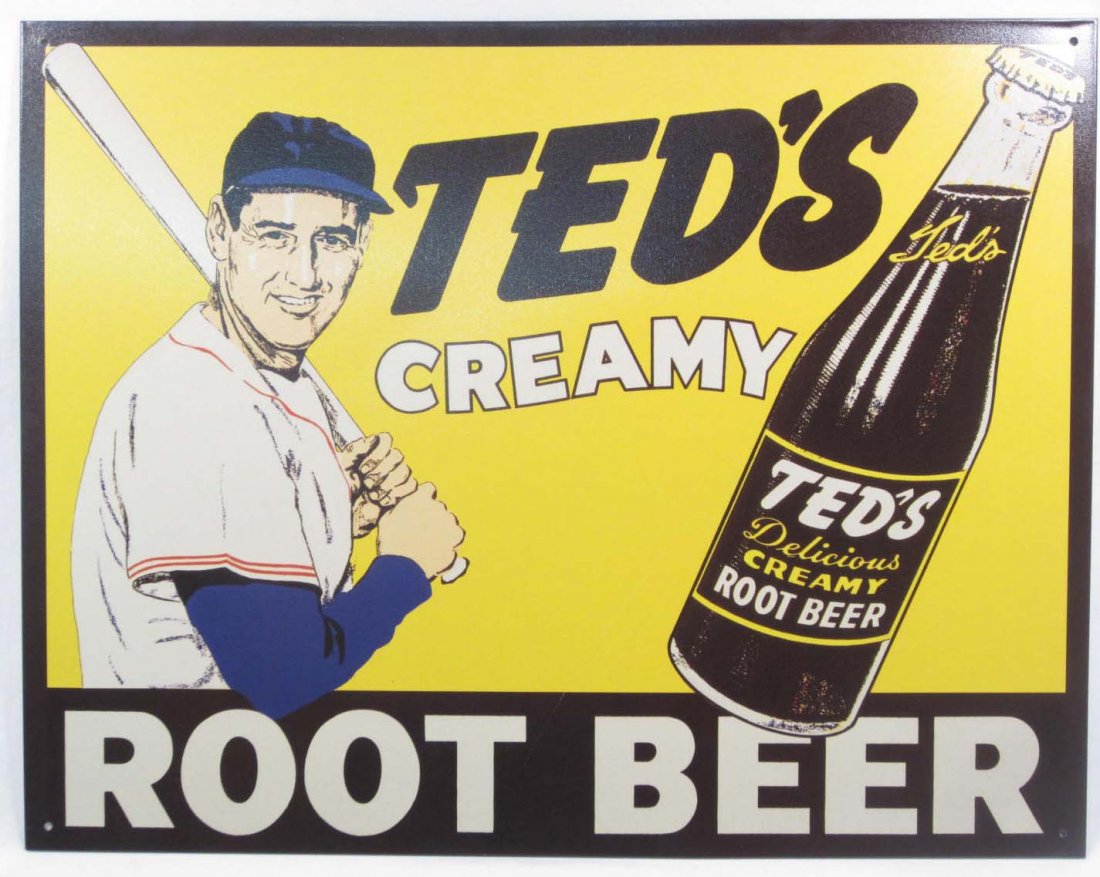10069 - TEDS CREAMY ROOT BEER METAL SIGN: APPROX 12.5 X 16