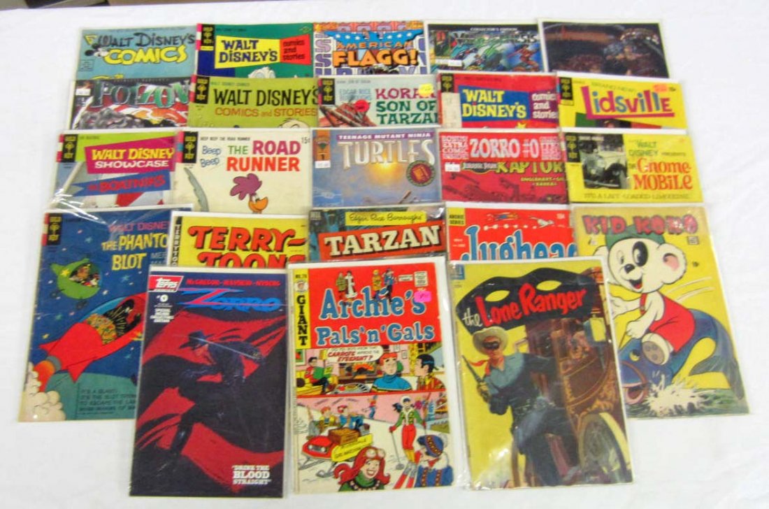 LOT OF APPROX. 23 VINTAGE COMIC BOOKS - INCL. 10 & : Incl., The Lone Ranger, Jughead, Tarzan, Terry-Toons, More!