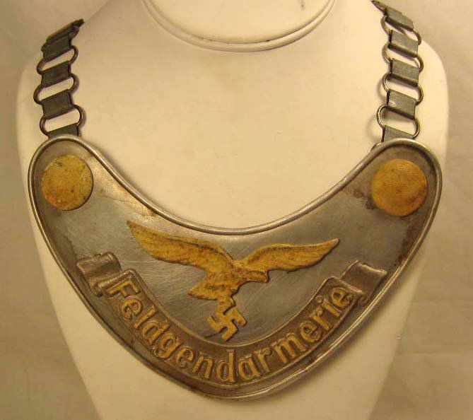 GERMAN NAZI FELDGENDARMERIE GORGET W/ CHAIN