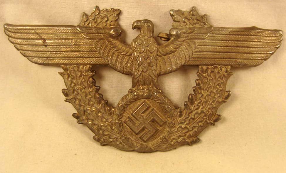 GERMAN NAZI SHAKO POLICE HAT BADGE