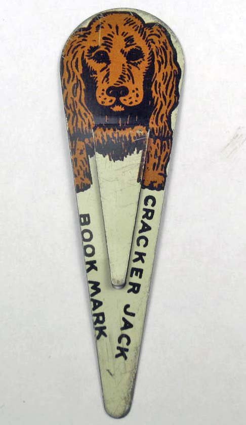 VINTAGE CRACKER JACK DACHSHUND DOG METAL BOOKMARK