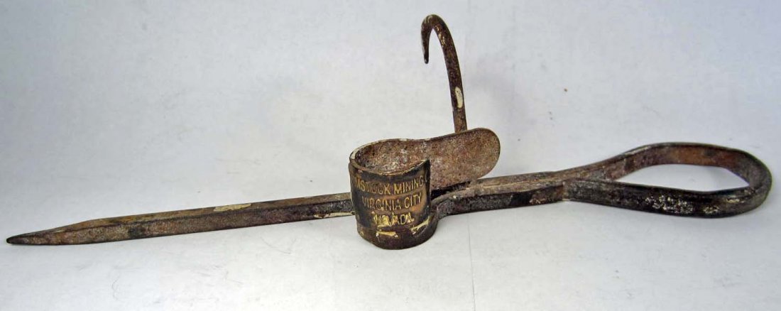 COMSTOCK MINING CO. VIRGINIA CITY NEVADA MINER'S CANDLE: COMSTOCK MINING CO. VIRGINIA CITY NEVADA MINER'S CANDLESTICK