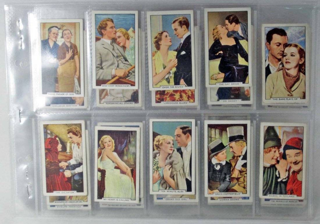 VINTAGE GALLAHER CIGARETTE CARDS - FAMOUS FILM SCENES -: Full set of 48 Cigarette cards. Scenes incl., David Copperfield, Ten Minute Alibi, Babes in Toyland, and Much More!