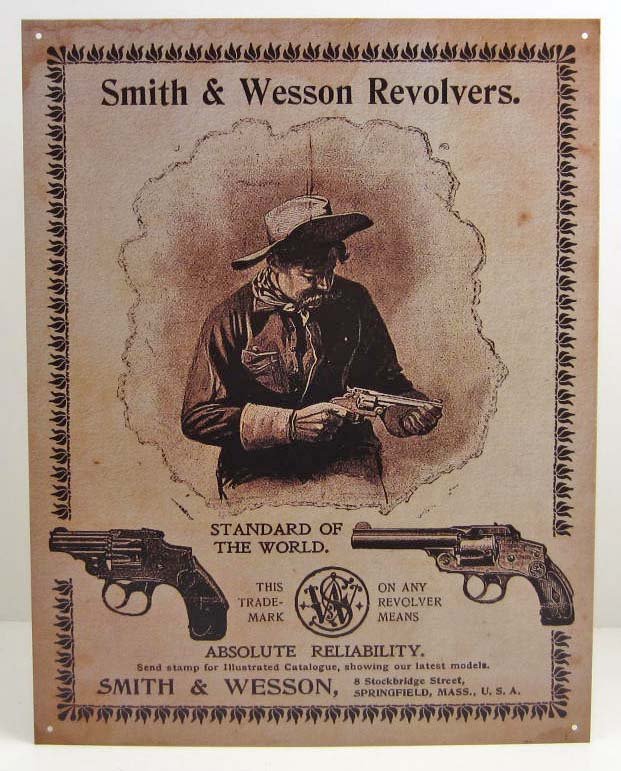 5418 - SMITH & WESSON METAL SIGN - 12.5" X 16"