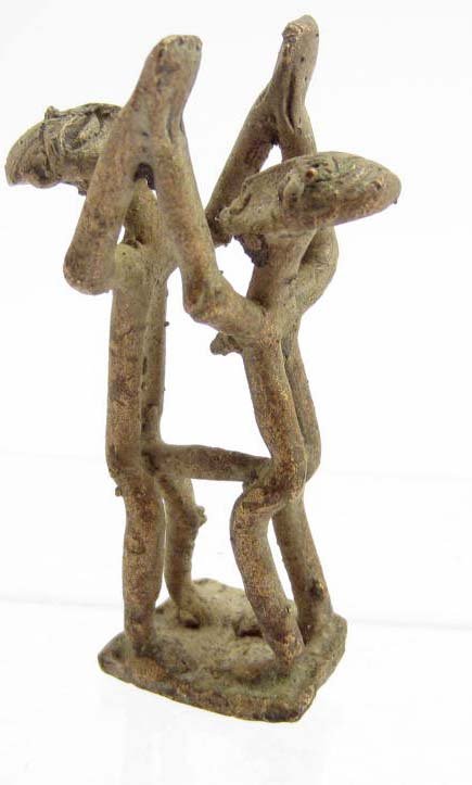 ANTIQUE AFRICAN TRIBAL EROTIC FERTILITY BRONZE FIGURINE