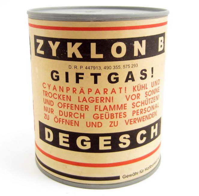GERMAN NAZI ZYKLON B POISON GAS CAN Lot 0046