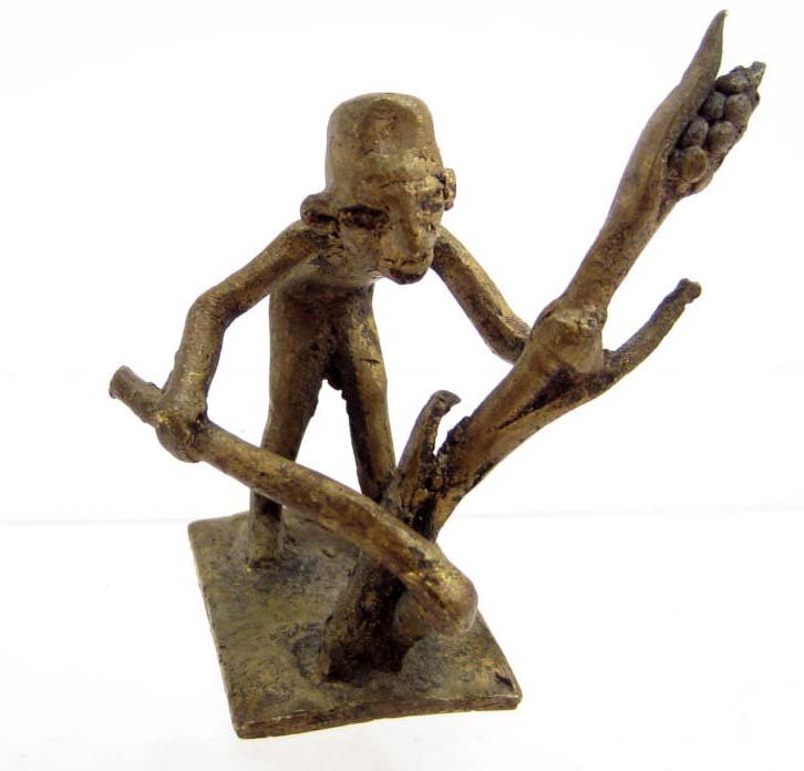 ANTIQUE AFRICAN TRIBAL BRONZE FIGURINE - 2.5" TALL