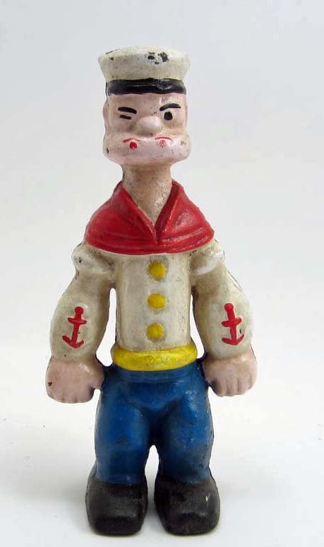 CAST IRON POPEYE THE SAILOR BANK - 8.5"