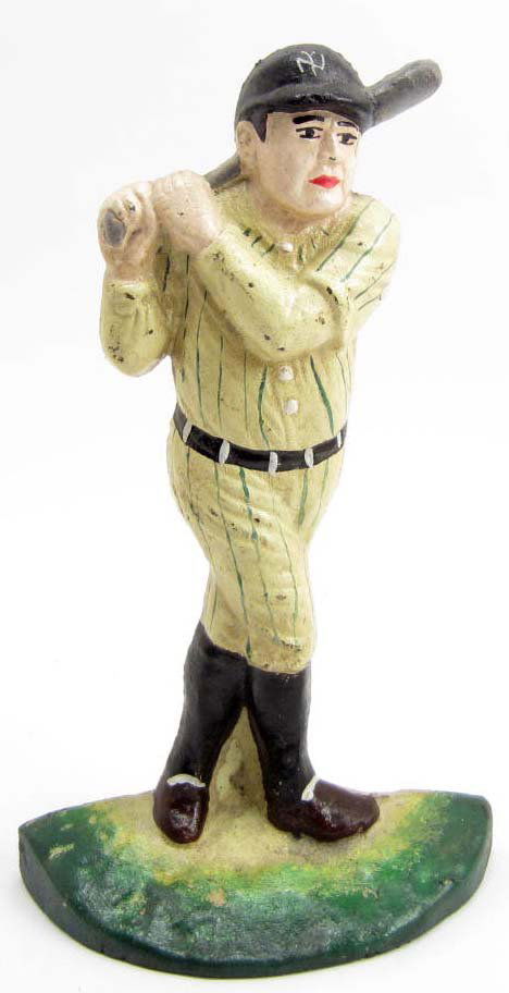 CAST IRON BABE RUTH DOORSTOP - 9"