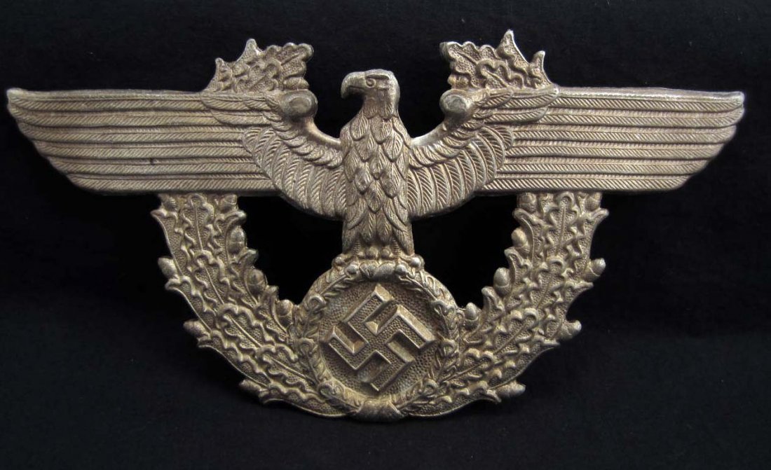 GERMAN NAZI POLICE SHAKO HAT BADGE