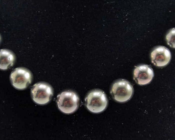 TAHITIAN CULTURED PEARL NECKLACE W/ 14K WHITE GOLD: Comes with Appraisal of $14,100.00