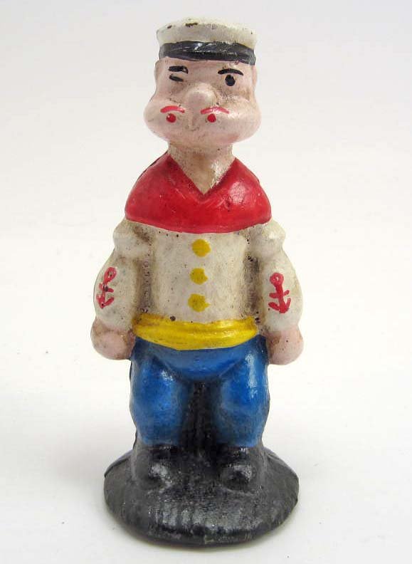 CAST IRON POPEYE THE SAILOR DIME BANK - 4.75"
