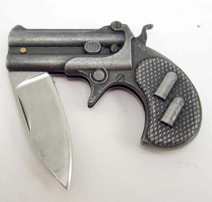 6041 - DERRINGER NOVELTY KNIFE W/ BLACK INSERTS