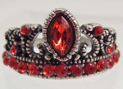 5595 - RUBY RHINESTONE CROWN RING