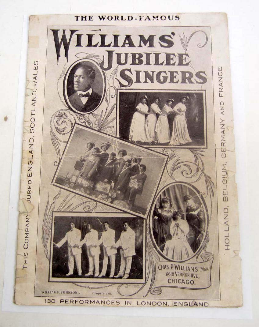 C. 1900 BLACK AMERICANA WORLD FAMOUS WILLIAMS' JUBILEE: C. 1900 BLACK AMERICANA WORLD FAMOUS WILLIAMS' JUBILEE SINGERS SHEET MUSIC
