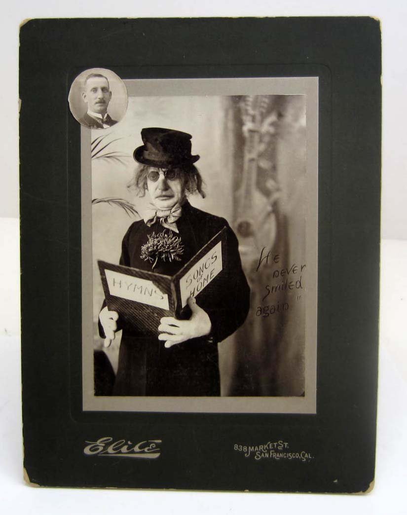 VERY RARE 1898 MOUNTED AUTOGRAPHED PHOTO OF ACTOR JOSH: VERY RARE 1898 MOUNTED AUTOGRAPHED PHOTO OF ACTOR JOSH DAVIS IN CLOWN MAKEUP. Photo by Elite in San Francisco, CA. Has a small photo of what he looked like without makeup also. Approx. 6.5" x 8.75". N