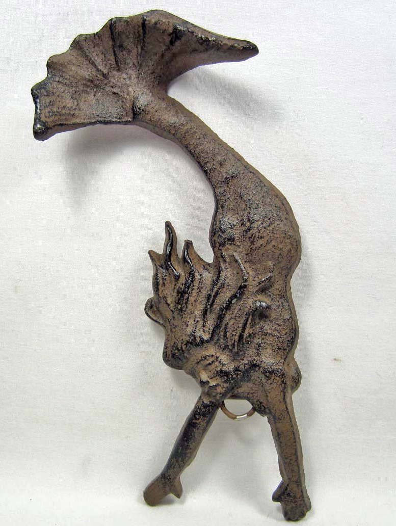 CAST IRON MERMAID WALL HOOK - 6.5" LONG: CAST IRON MERMAID WALL HOOK - 6.5" LONG