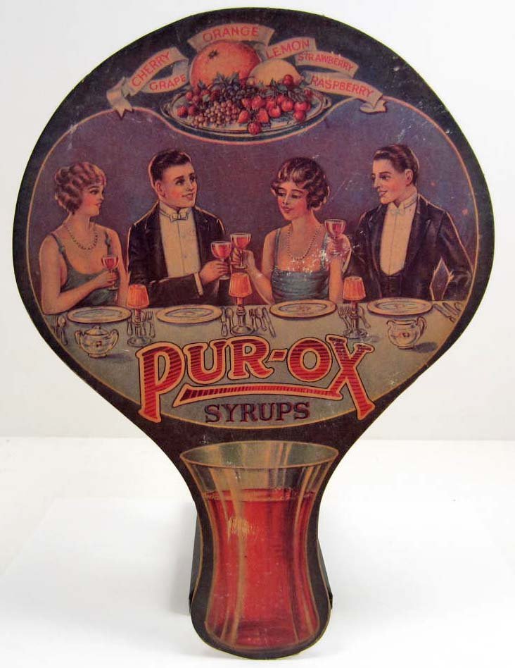 PUR-OX SYRUPS ADVERTISING PAPER FAN