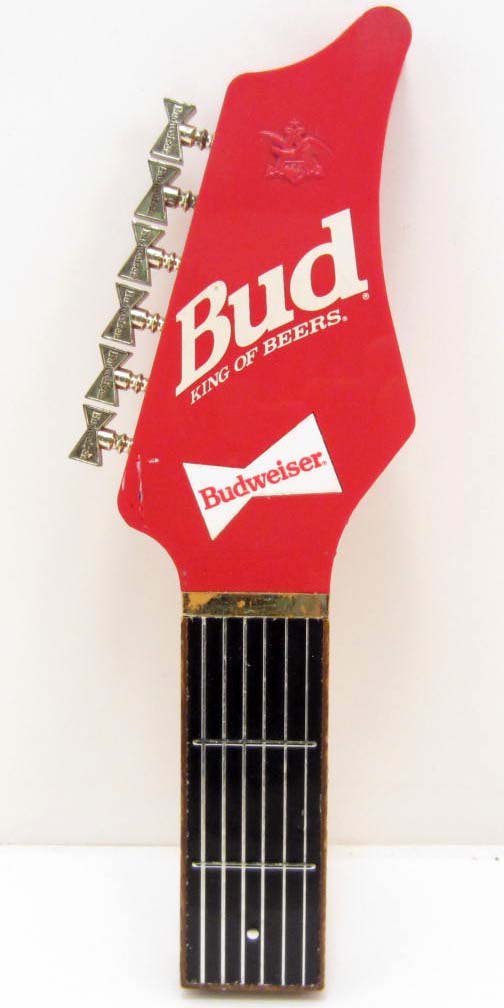 VINTAGE BUDWEISER GUITAR BREWERY ADVERTISING BEER TAP: N/A