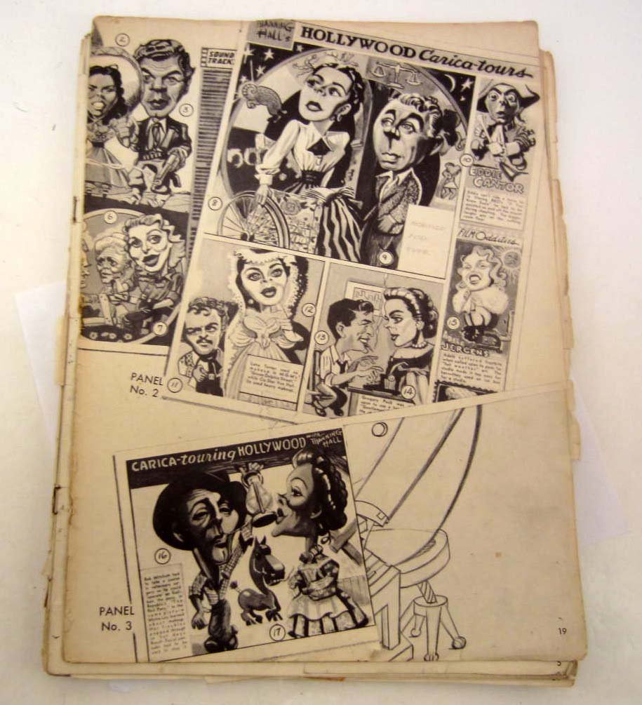 C. 1940'S LARGE ART BOOK ON HOW TO DRAW CARRICATURES OF: Large Size - Includes Bob Hope, Joe DiMaggio, Joe E. Brown, Winston Churchill, Gregory Peck, Eisenhower, More! Also Cartoons in the WB Style & Illustrations that are Art Deco in Style. Condition Issue