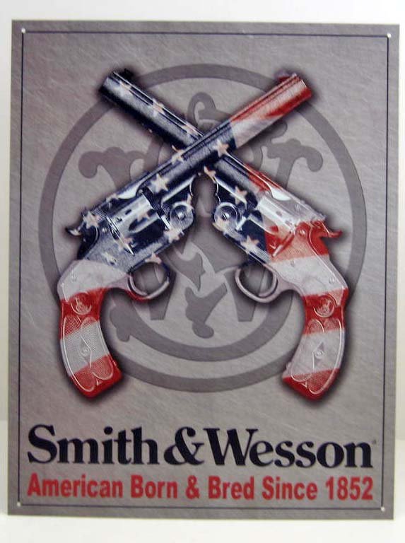 5420 - SMITH & WESSON METAL SIGN - 12.5" X 16"
