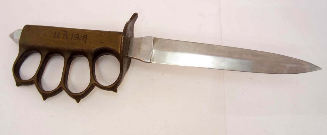US ARMY 1918 BRASS KNUCKLE COMBAT TRENCH KNIFE Aug 11 2013 Pioneer 