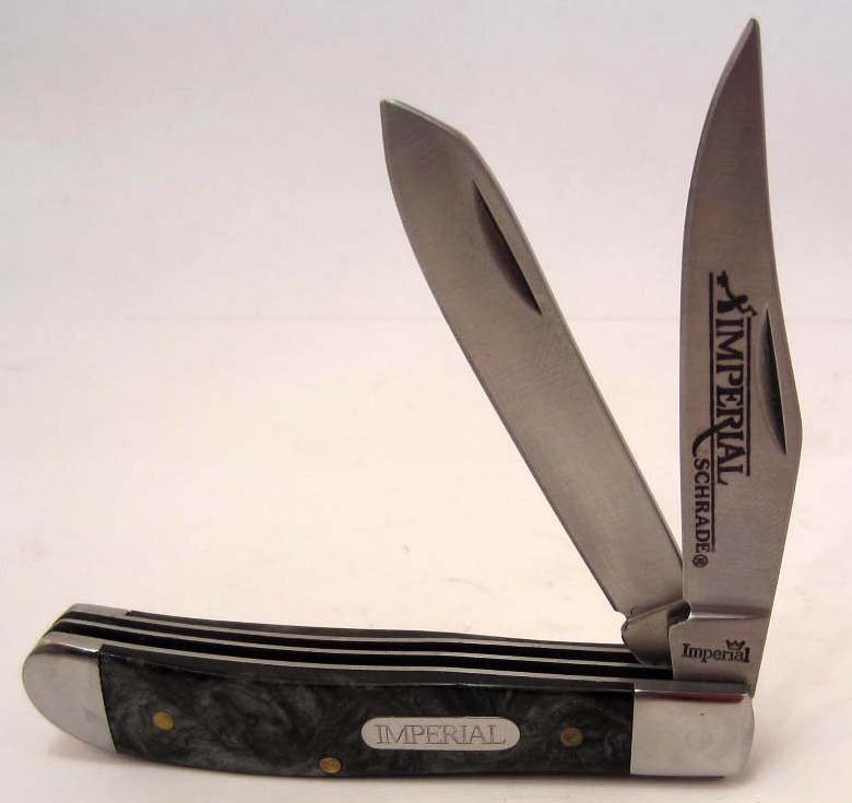 IMPERIAL SCHRADE MEDIUM TRAPPER KNIFE W/ CELLULOID: N/A