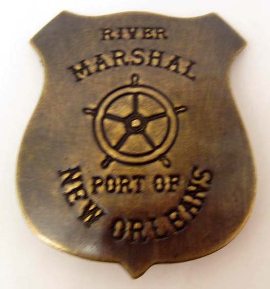 NEW ORLEANS RIVER MARSHALL BRASS BADGE COLLECTIBLE