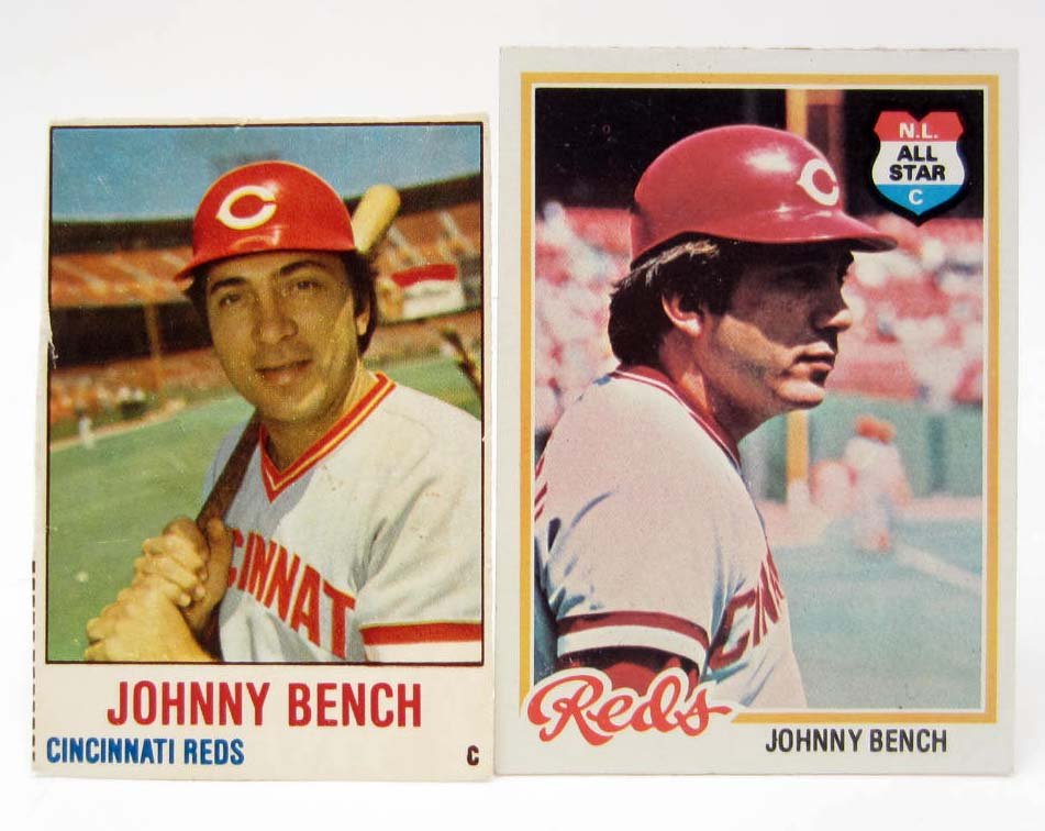 LOT OF 2 1978 JOHNNY BENCH BASEBALL CARDS TOPPS