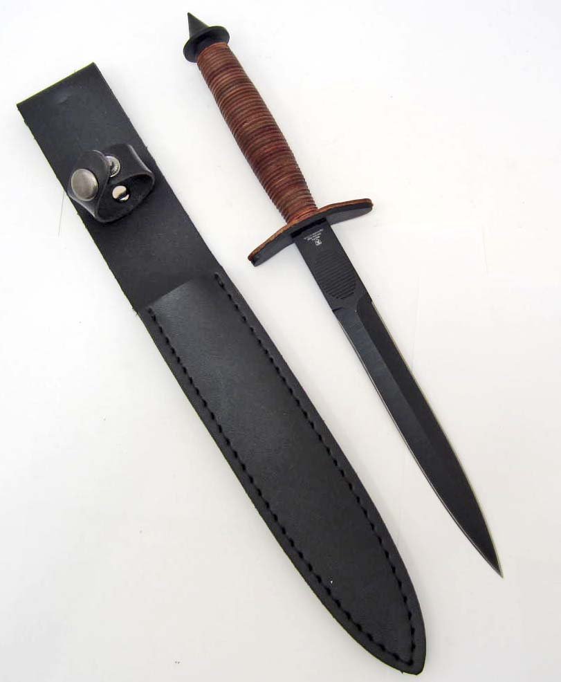 V42 MILITARY STILETTO DAGGER W/ SHEATH: Approx. 13.75"