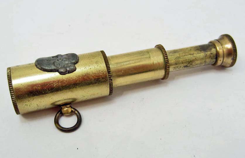 GERMAN NAZI TOTTENKOPF SPY GLASS: Approx. 3" long when open