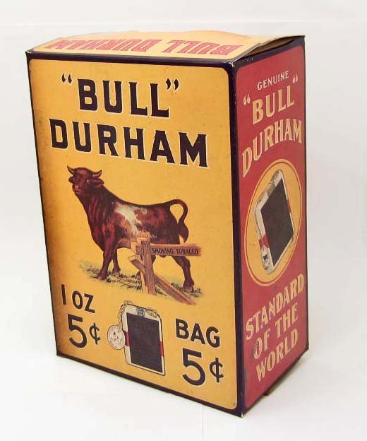 6216 - BULL DURHAM TOBACCO ADVERTISING BOX: Modern piece. approx 11 1/8" x 15 7/8"