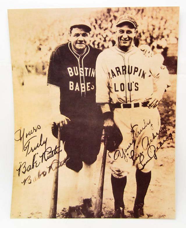 BABE RUTH & LOU GEHRIG BASEBALL PRINT
