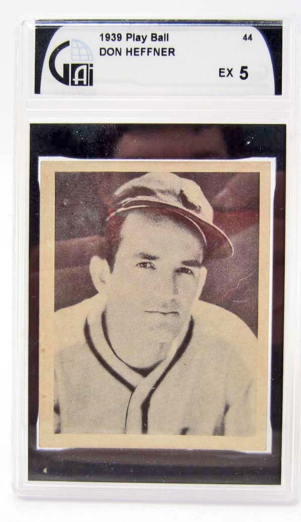 1939 PLAY BALL DON HEFFNER #44 BASEBALL CARD - GAI EX 5