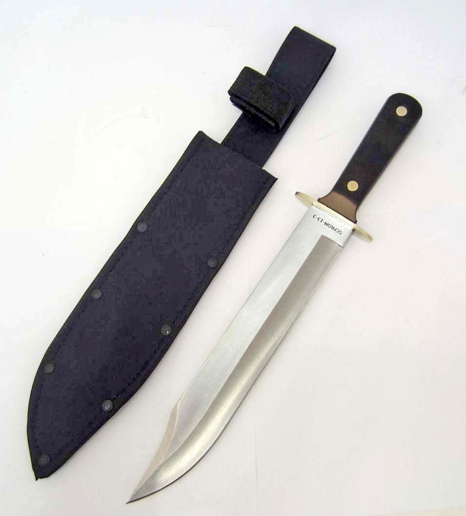 SCHRADE OLD TIMER BOWIE KNIFE W/ SHEATH: Approx. 16" long overall.