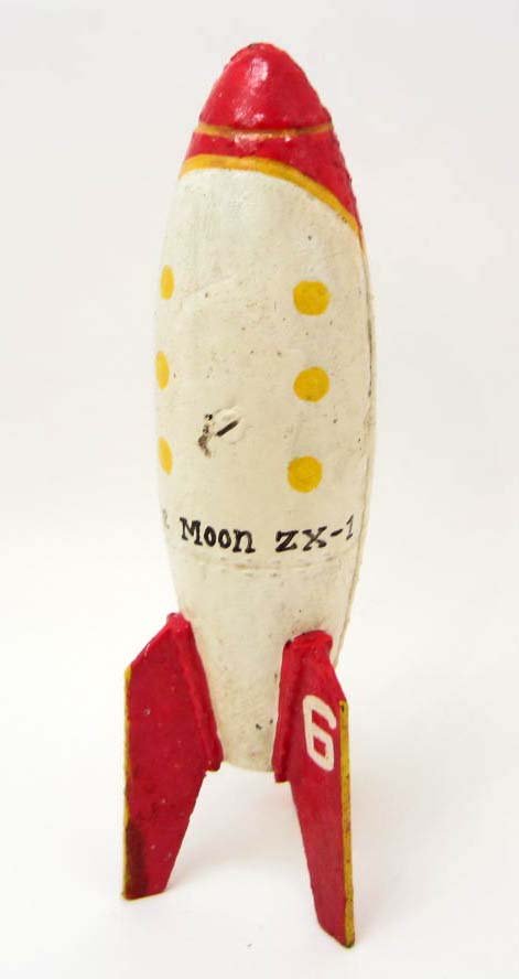 CAST IRON ROCKET MODERN BANK - 9"